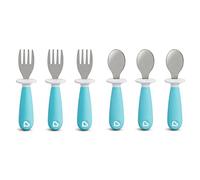 Munchkin 6 tenedores y cucharas para niños pequeños, color azul (paquete de 1)