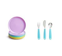 Munchkin 8 platos para comida para niños & Juego de Cubiertos Splash para niños pequeños azul 1 Unidad 87 g