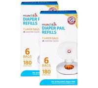 Munchkin Arm & Hammer pañal Pail Snap, sello y Toss Recambio bolsas Talla:12 pack