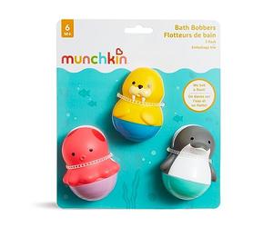 Munchkin Bath Bobbers 3-Pack Bath Toy: Octopus, Walrus & Dolphin Floating Baby Bathtub Toys for Imaginative Water Play. Early Development & Activity Toys for Babies and Toddlers. BPA Free Baby Toy.