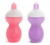 Munchkin Click Lock - Vaso con popote abatible, rosa/morado, 9 onzas, 2 unidades