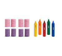Munchkin Colour Buddies Bombas de Baño Hidratantes, Incluye 40 Bombas de Baño de Colores & Juguete de baño, 5 lápices de colores