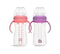 Munchkin Gentle Transition Vasos para Bebé | Vasos transparentes con asas y tapas para bebés y niños pequeños | Sin BPA | Antiderrames | Baby Led Weaning | 9+ meses | 296 ml | Pack de 2 | Azul/Verde