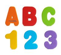 Munchkin Juguetes de Baño Bebés y Niños, Letras y Números de Espuma para el Baño, Juguetes de Bañera y Ducha Creativos, Adhieren a Azulejos y Cerámica, Lote de 26 Letras y 10 Números Flotantes