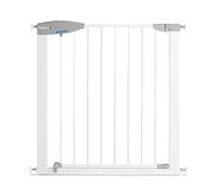 Munchkin Lindam Valla de Seguridad Infantil, Barrera de Escalera para Bebés y Niños Pequeños, Valla de Montaje Fácil sin Tornillos, Puerta de Seguridad para Bebé, Valla Metálica, 76-82 cm, Blanco