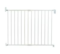 Munchkin Lindam Valla de Seguridad Infantil, Barrera de Escalera para Bebés y Niños Pequeños, Valla Extensible de Montaje Fijo, Puerta de Seguridad para Bebé, Valla Metálica, 64,5-102 cm, Blanco
