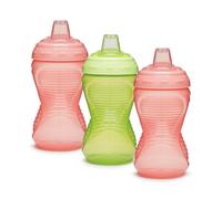 Munchkin Mighty Grip Vasos | Entrenador para Bebés y Niños Pequeños | Antiderrames | A Prueba de Fugas | Vaso de Aprendizaje para Bebés desde 9+ Meses | 296 ml | Paquete de 3 | Rosado y Verde