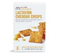 Munchkin Milkmakers - Patatas fritas de queso cheddar para lactancia materna con avena y lino, 6 unidades