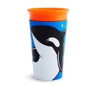 Munchkin Miracle 360 grados Wildlove - Vaso Antiderrames, Set de 1, Orca, 266 ml