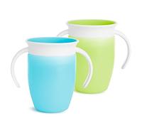 Munchkin Miracle 360 - Vaso de aprendizaje de 207 ml, 2 unidades. Green/Blue Talla:7 Ounce