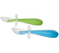 Munchkin Munchkin Cucharas de entrenamiento de silicona Gentle Scoop, azul/verde, pack de 2 - Cucharas de entrenamiento