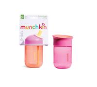 Munchkin Pack 2 Vaso de Pajita Perfect Angle y Taza Bebé Miracle | 296 ml | Coral