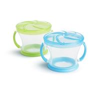 Munchkin Pack de 2 Snack Catchers | Caja de snacks para niños pequeños y tarro para baby-led weaning | Contenedores para alimentos | Tarro sin BPA con asas | Antiderrames - Azul/Verde