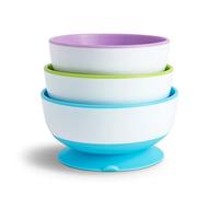 Munchkin Set de Tazones con Ventosa Stay Put para Bebé, Tazones para Bebé para el Destete, Set de Platos con Ventosa para Bebés y Niños Pequeños de 6m+| Set de Destete Libre de BPA, Set de 3