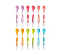 Munchkin Soft Tip Toddler | Weaning Set with Ergonomic Handles| Dishwasher Safe Plastic Cutlery| BPA Free Feeding & Dessert for Babies| 12 Pack