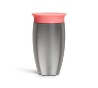 Munchkin Vaso en acero inoxidable, Vaso para Niños Pequeños y Bebés, Vaso Antiderrame de Silicona Libre de BPA, Vaso Infantil Fácil de Limpiar, Apto para Lavavajillas, 296 ml, Rosa