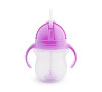 Munchkin Click Lock Tip & Sip Straw Cup, Baby & Toddler Sippy Cups with Straw, BPA Free Non Spill Cup,Weighted Straw Childrens Cups, Baby Bottle, Trainer Cup (7 oz/207 ml, Purple)