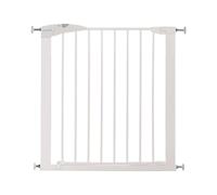 Munchkin Valla de Seguridad Infantil, Barrera de Escalera para Bebés y Niños Pequeños, Valla de Montaje Fácil sin Tornillos, Puerta de Seguridad para Bebé, Valla Metálica, 76-82 cm, Blanco