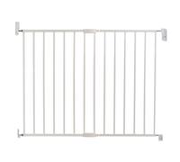 Munchkin Valla de Seguridad Infantil, Barrera de Escalera para Bebés y Niños Pequeños, Valla Extensible de Montaje Fijo, Puerta de Seguridad para Bebé, Valla Metálica, 64,5-102 cm, Blanco