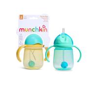 Munchkin Vaso Bebé Tip and Sip | Pack 2 | 6m+ | Pajita Ponderada | Azul/Amarillo