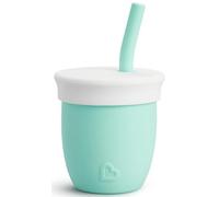 Munchkin C'est Silicone! Vaso Aprendizaje Bebe con Pajita, Vaso para Sorber con Tapa Antiderrame y Pajita, Niños Pequeños a Partir de 6 Meses, Sin BPA, Silicona Alimentaria, 118 ml, Verde Pastel