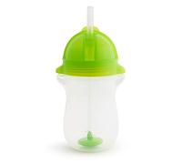 Munchkin Vaso con Pajita, Lastrado y con Tecnología Click Lock Tip and Sip, Verde, 10oz/296ml