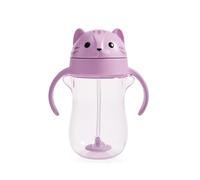 Munchkin Vaso de aprendizaje Any Angle con pajita con peso a prueba de derrames | Vasos de transición para bebés y niños pequeños | Tecnología Click Lock | 296 ml | Gato
