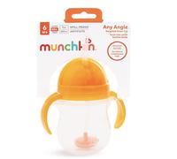 Munchkin Vaso de entrenamiento Click Lock Tip and Sip con pajita abatible, Naranja, 7oz/207ml