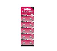 MUNDDY - 10 X Pilas de botón alcalinas AG3 LR41 392 SR41 192 bateria Blister 10 Unidades 1,5V