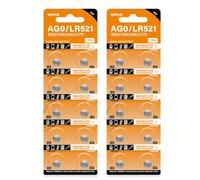 MUNDDY - 20 X Pilas de botón alcalinas AG0 LR69 SR521 379 bateria Blister 20 Unidades 1,5V