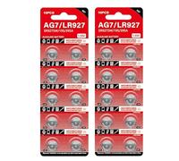 MUNDDY - 20 X Pilas de botón alcalinas AG7 LR927 395 SR927 195 bateria Blister 10 Unidades 1,5V