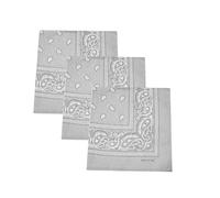 MUNDDY® - Bandana 100% algodón, Pañuelo Multiuso 55x55cm para el cuello, cabeza, muñeca Pulsera motociclista Deportiva (Gris X 3)