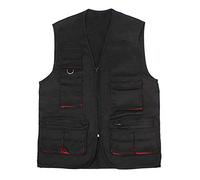 MUNDDY - Chaleco Trabajo multibolsillo,Multiusos para Pesca Senderismo, Uniforme Laboral para Industrial Taller Mecánico Técnico Fontanero Albañil... (Negro, M)