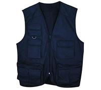 MUNDDY - Chaleco Trabajo multibolsillo,Multiusos para Pesca Senderismo, Uniforme Laboral para Industrial Taller Mecánico Técnico Fontanero Albañil... (Azul Marino, S)