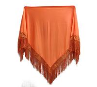 MUNDDY® - Mantón de Colores Liso Para Adulto. Mantones Flamenco Sevillana.Color Rojo liso Negro Rosa Blanco Amarillo Azul. Envio desde madrid con seguimiento. (Naranja)
