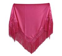 MUNDDY® - Manton Flamenco sevillana Liso Para niña. Mantones Flamenco Sevillana.Color Rojo Negro Rosa Blanco Amarillo Azul. Envio desde madrid con seguimiento. … (Fussia)