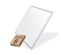 MUNDDY® - Pack de 8 Panel LED 60 x 60 cm, 50W, Blanco Frio 6500K,6500 lumenes Reales 595 x 595 x 33 mm,Driver Incluido, Empotrable para Techo Modular, Envio Urgente desde Madrid