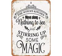 MUNDERA 8 X 12 Metal Sign - The Witch's Kitchen Retro Tin Signs Distressed Look Vintage Wall Decor Art