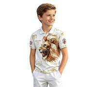 Mundial 2026 Camiseta de Manga Corta para niños de Inglaterra, Ideal para el Verano. Ropa Deportiva Informal. (Beige, 2-3 Years)
