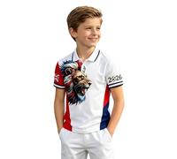 Mundial 2026 Camiseta de Manga Corta para niños de Inglaterra, Ideal para el Verano. Ropa Deportiva Informal. (White, 11-12 Years)