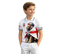 Mundial 2026 Camiseta de Manga Corta para niños de Inglaterra, Ideal para el Verano. Ropa Deportiva Informal. (White, 2-3 Years)