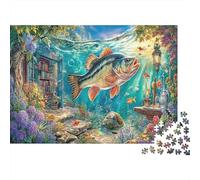 Mundo Acuático 1000 Piezas Rompecabezas Papel Adultos Reto Mental Pecera Educativo Decoración Interacción Familiar 70x50cm/1000pcs