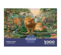 Mundo Animal 1000 Piezas Puzzle 3D - Papel Reciclado & Puzzle Reto Mental León de la Selva exuberante - Regalo Personalizado 70x50cm/1000pcs para Adultos A Partir De 14 Años