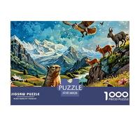 Mundo Animal Puzzle 1000 Pièces Cadeau Unique Jeu Éducatif Challenge Toy À De Qualité Supérieure Peinture Art Pour Adultes Et Enfants À Partir De 14 ANS 38x26cm/1000pcs