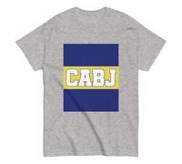 Mundo Avios Club Atlético Boca Juniors. CABJ. Buenos Aires, Argentina. Camiseta de algodón 100%. Corte Unisex, Tallas de Adulto. CAM1220. (FR/ES, Letras, L, Regular, Regular, Gris)