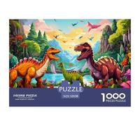 Mundo de Dinosaurios Puzzle de 1000 Piezas Cartón para Adultos Paisaje Prehistórico Juego de Puzzle 1000 Piezas Regalo 52x38cm/1000pcs