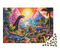 Mundo de Dinosaurios Puzzle de 1000 Piezas Papel para Adultos Bosque Prehistórico Puzzle para Toda la Familia Regalo Relajante 70x50cm/1000pcs