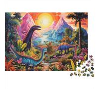 Mundo de Dinosaurios Puzzle de 1000 Piezas Papel para Adultos Escenario Bosque Jurásico Juego de Puzzle 1000 Piezas Relajación Decoración Hogar Regalo 70x50cm/1000pcs
