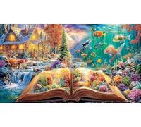 Mundo del Libro Puzzle de 1000 Piezas de Papel Reciclado - Juego Extremadamente diFícil Actividad para casa para Adultos 38x52/1000pcs