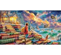 Mundo del Libro Puzzle de 1000 Piezas - Juego diFícil de Papel Reciclado Actividad para casa Regalo 38x52/1000pcs